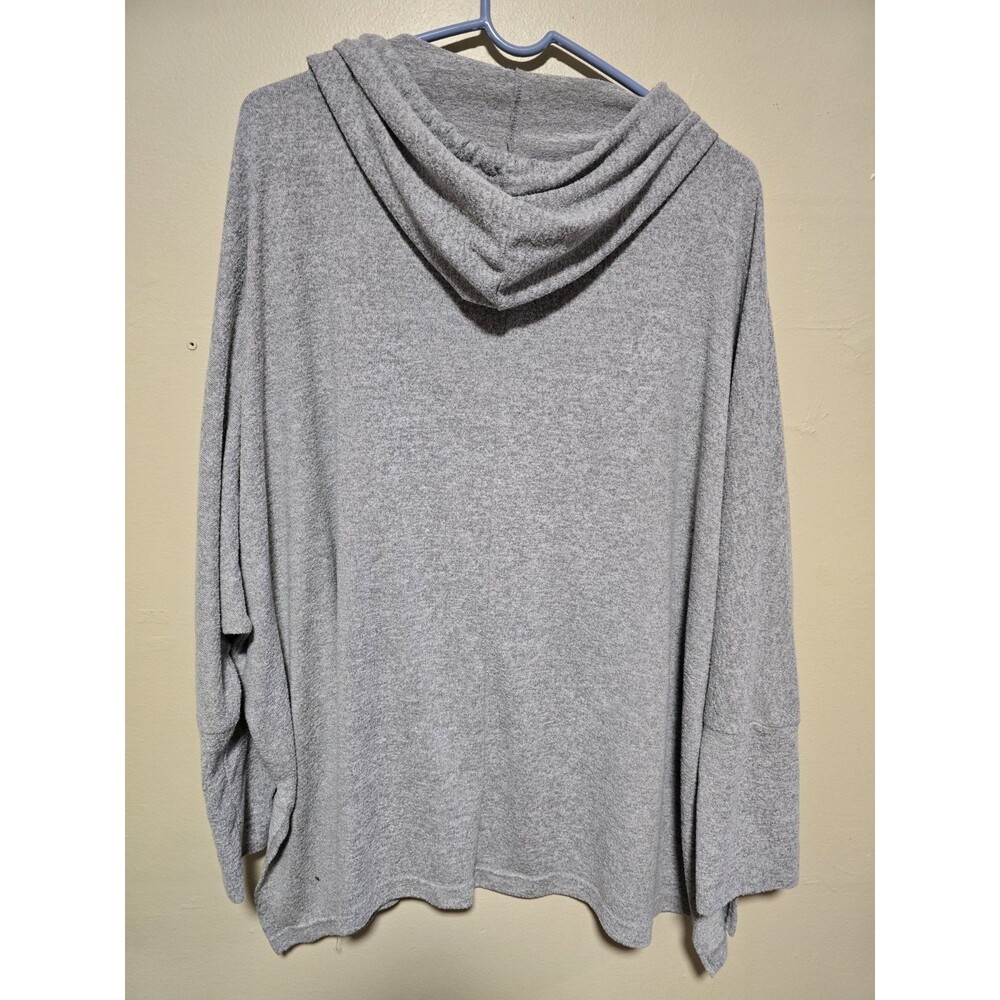 Chic Soul Women's Super Soft Stretchy Plush Light Grey Hoodie Plus Size 3xl - Picture 3 of 3